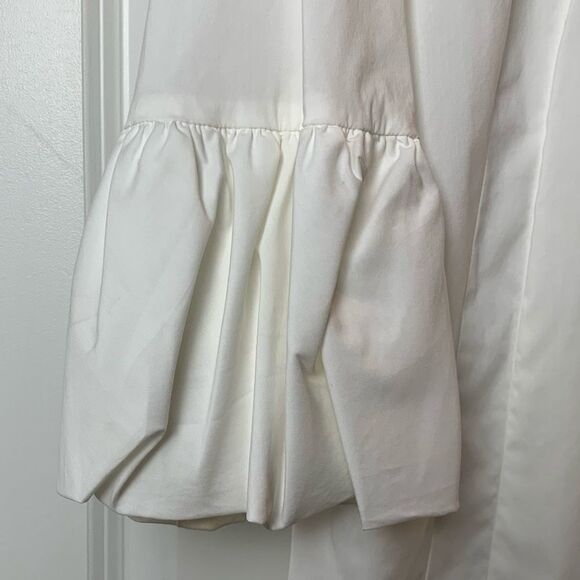 BCBG Maxazria White 3/4 Sleeve Button-Down with Ruffles Sleeves Size Large - Picture 4 of 9